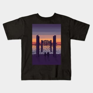 West Pier Sunset Kids T-Shirt